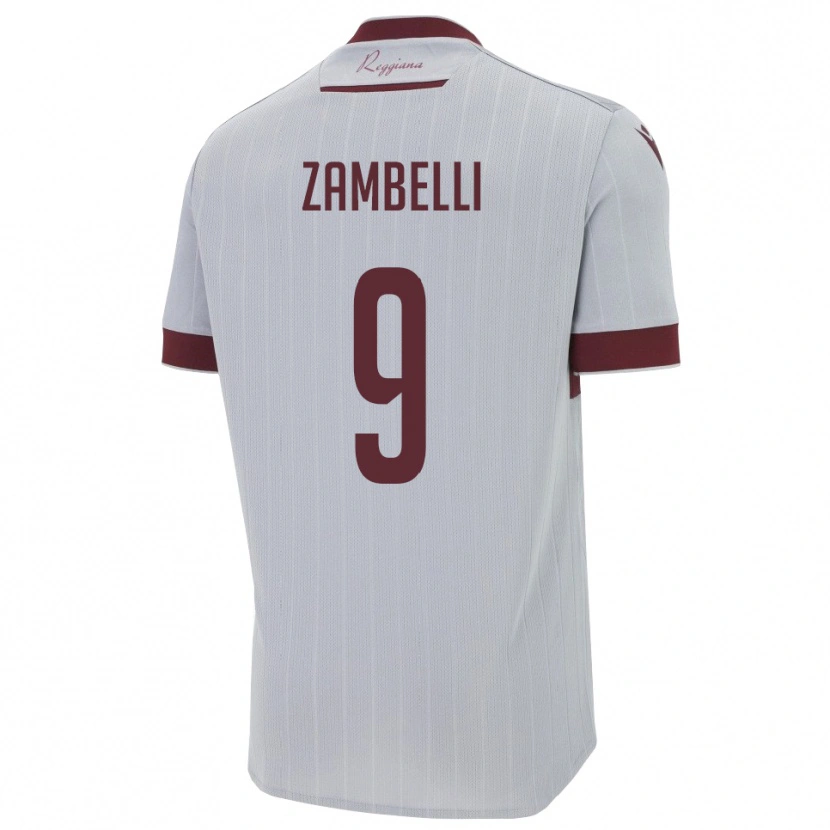 Danxen Mujer Camiseta Alessio Zambelli #9 Borgoña Blanco 2ª Equipación 2025/26 La Camisa México