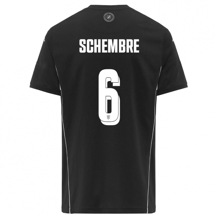 Danxen Mujer Camiseta Emanuele Schembre #6 Negro Blanco 2ª Equipación 2025/26 La Camisa México