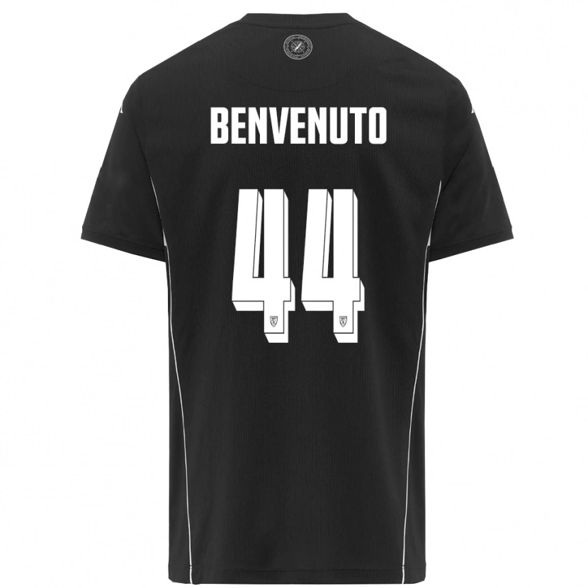 Danxen Mujer Camiseta Mattia Benvenuto #44 Negro Blanco 2ª Equipación 2025/26 La Camisa México