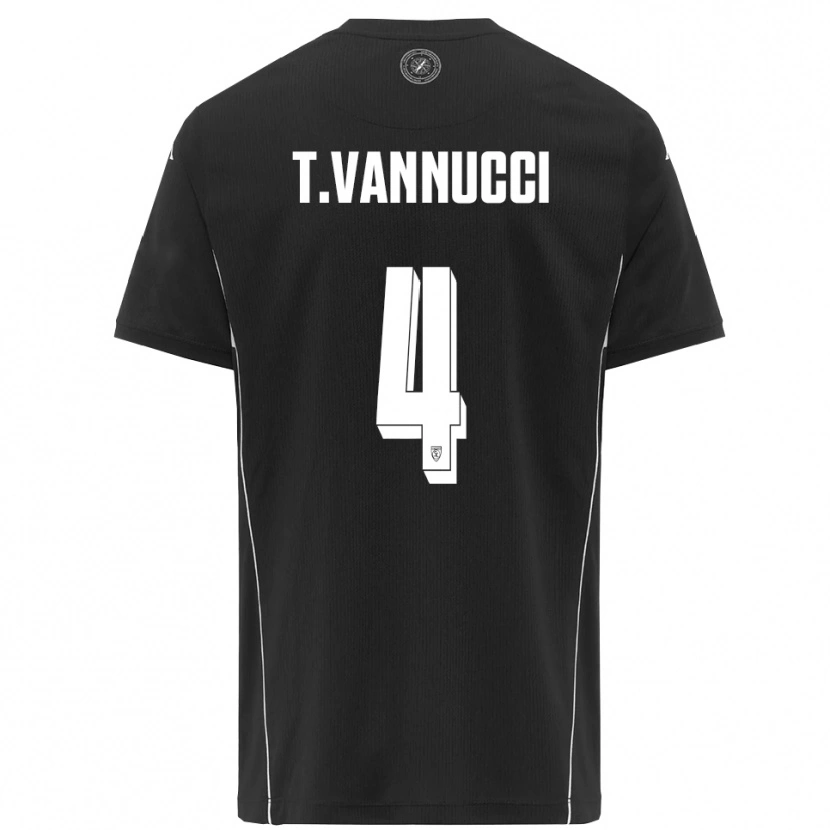 Danxen Mujer Camiseta Tommaso Vannucci #4 Negro Blanco 2ª Equipación 2025/26 La Camisa México