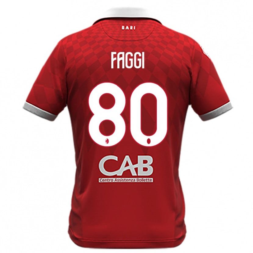 Danxen Mujer Camiseta Filippo Faggi #80 Rojo Blanco 2ª Equipación 2025/26 La Camisa México