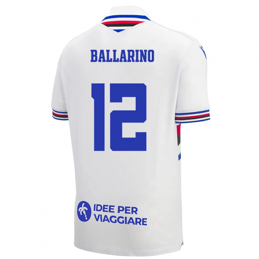 Danxen Mujer Camiseta Alessio Ballarino #12 Blanco Azul Rojo 2ª Equipación 2025/26 La Camisa México
