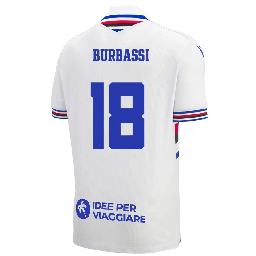 Danxen Mujer Camiseta Giada Burbassi #18 Blanco Azul Rojo 2ª Equipación 2025/26 La Camisa México