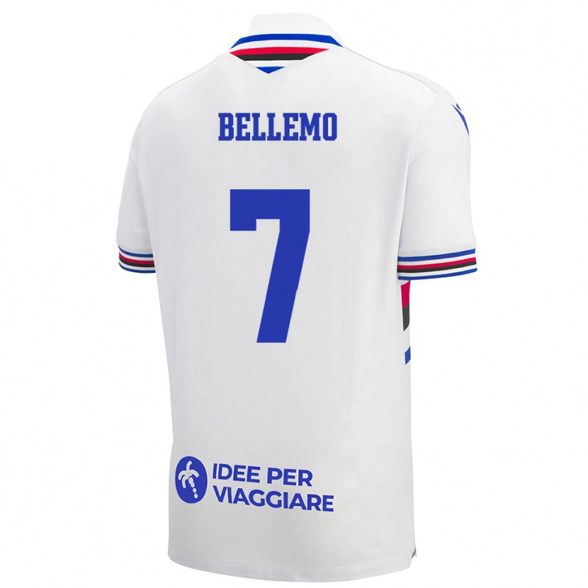 Danxen Mujer Camiseta Alessandro Bellemo #7 Blanco Azul Rojo 2ª Equipación 2025/26 La Camisa México