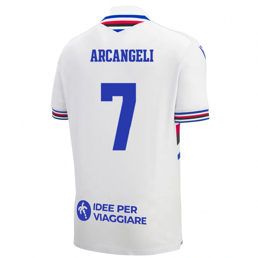 Danxen Mujer Camiseta Nicole Arcangeli #7 Blanco Azul Rojo 2ª Equipación 2025/26 La Camisa México