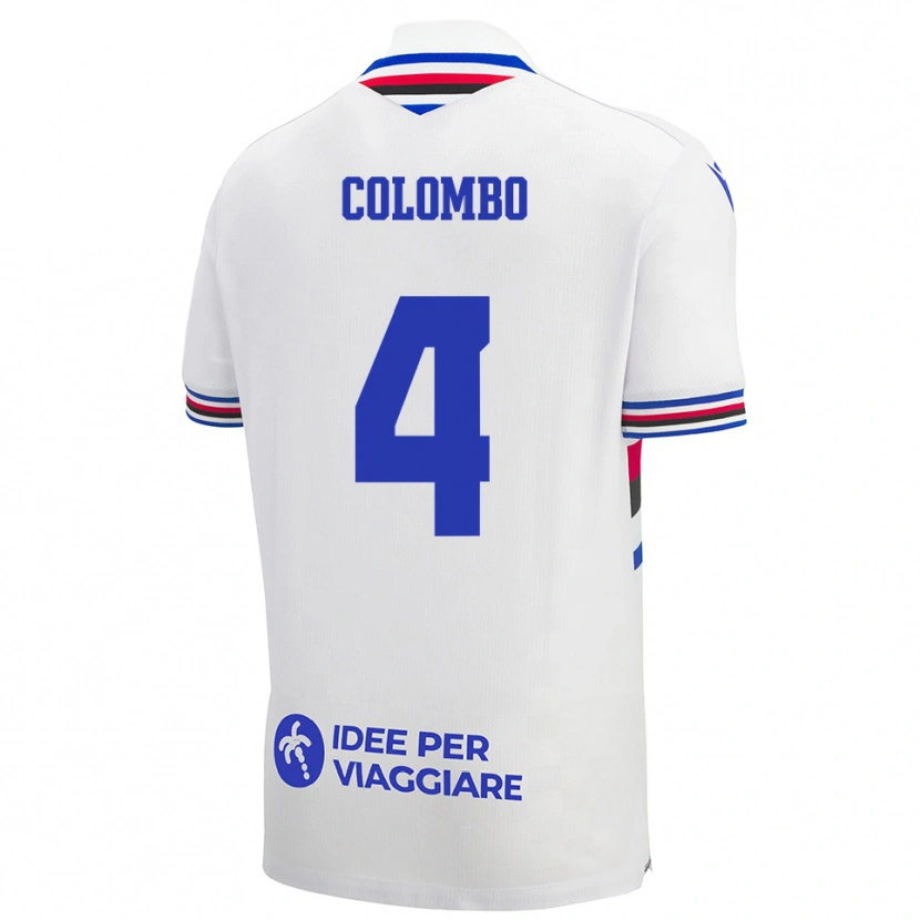 Danxen Mujer Camiseta Sofia Colombo #4 Blanco Azul Rojo 2ª Equipación 2025/26 La Camisa México