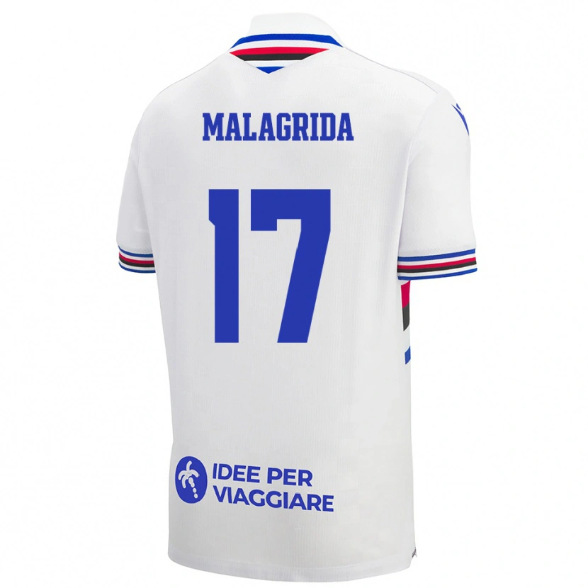 Danxen Mujer Camiseta Lorenzo Malagrida #17 Blanco Azul Rojo 2ª Equipación 2025/26 La Camisa México