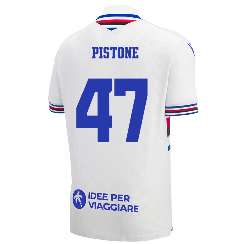 Danxen Mujer Camiseta Giovanni Pistone #47 Blanco Azul Rojo 2ª Equipación 2025/26 La Camisa México