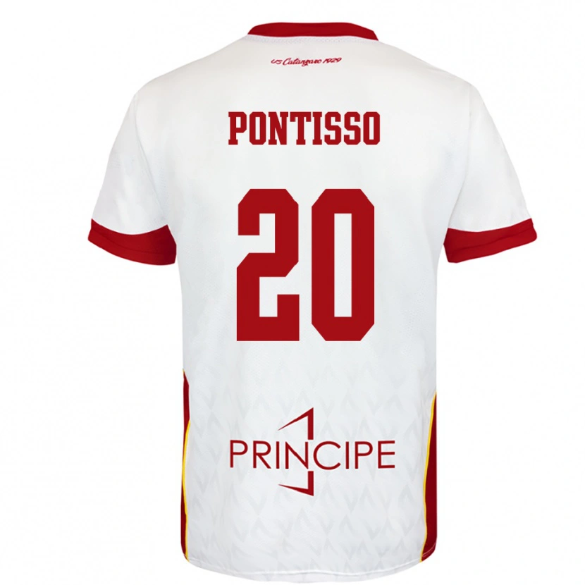 Danxen Mujer Camiseta Simone Pontisso #20 Blanco Rojo 2ª Equipación 2025/26 La Camisa México