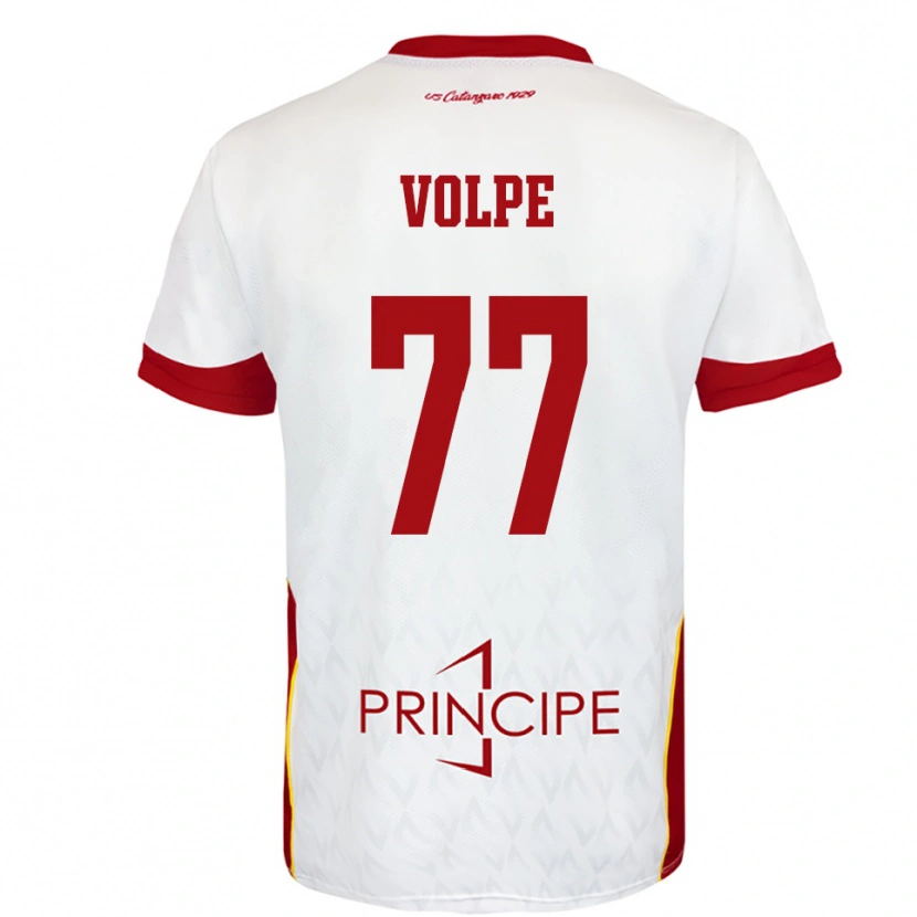 Danxen Mujer Camiseta Giovanni Volpe #77 Blanco Rojo 2ª Equipación 2025/26 La Camisa México
