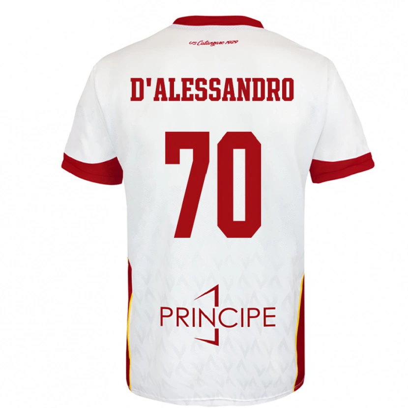 Danxen Mujer Camiseta Marco D'alessandro #70 Blanco Rojo 2ª Equipación 2025/26 La Camisa México