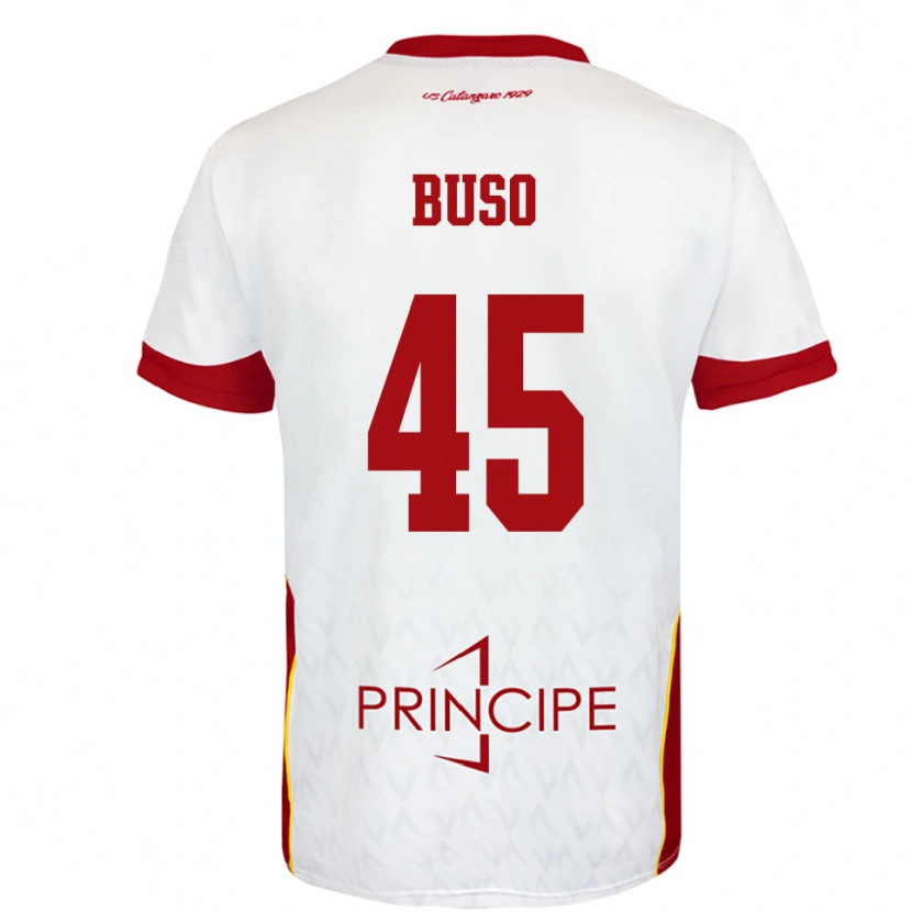 Danxen Mujer Camiseta Nicolò Buso #45 Blanco Rojo 2ª Equipación 2025/26 La Camisa México