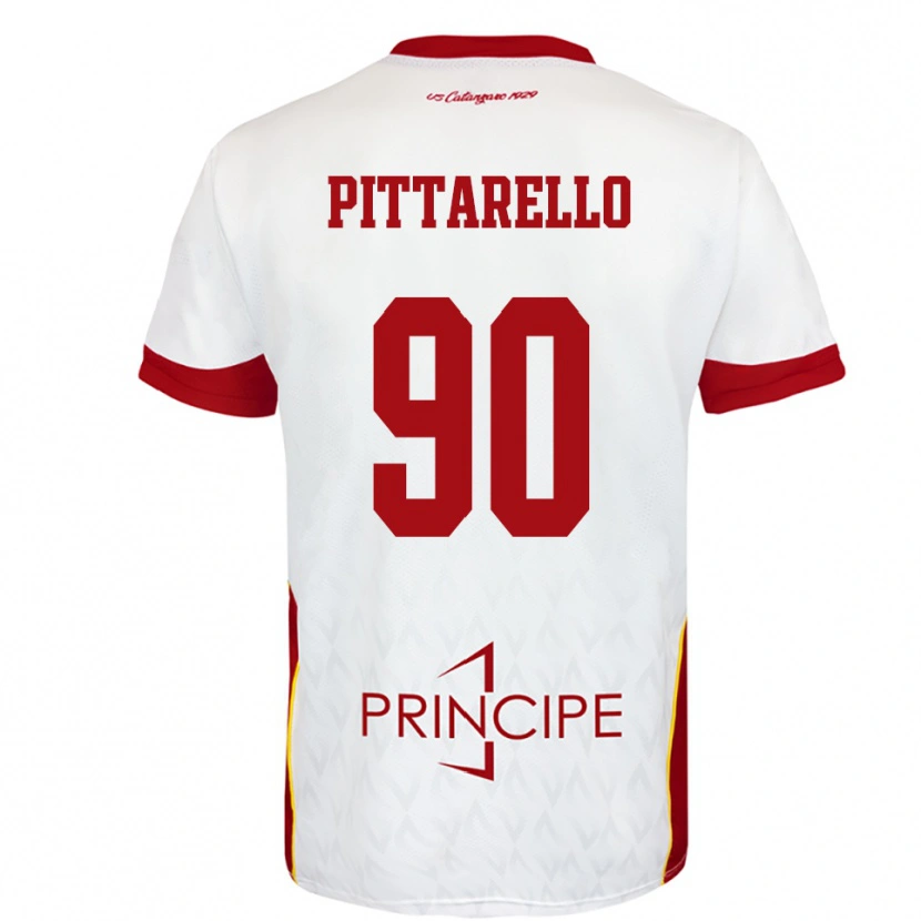 Danxen Mujer Camiseta Filippo Pittarello #90 Blanco Rojo 2ª Equipación 2025/26 La Camisa México