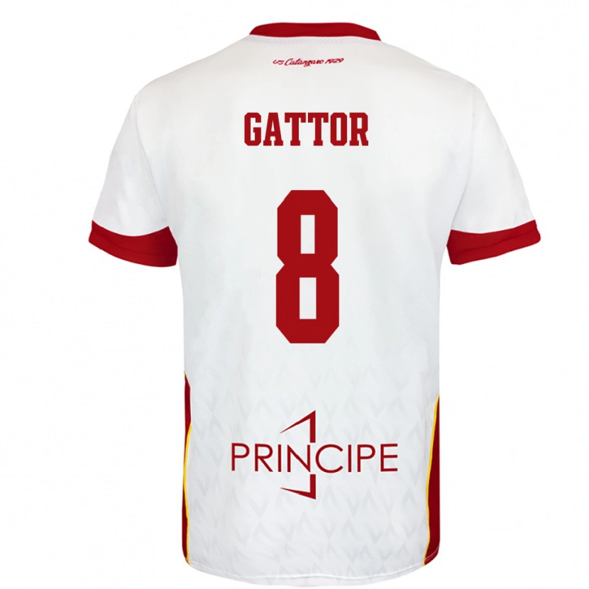 Danxen Mujer Camiseta Gianluca Gattor #8 Blanco Rojo 2ª Equipación 2025/26 La Camisa México