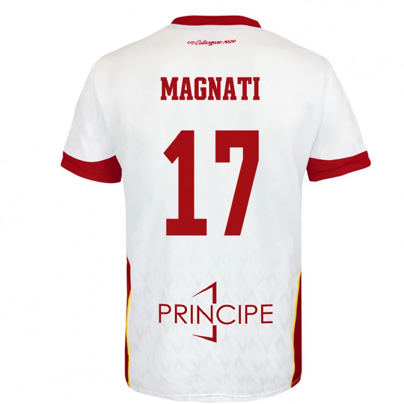 Danxen Mujer Camiseta Francesco Magnati #17 Blanco Rojo 2ª Equipación 2025/26 La Camisa México