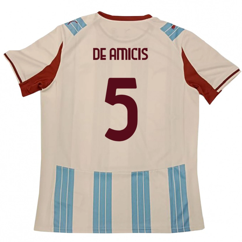 Danxen Mujer Camiseta Christian De Amicis #5 Azul Celeste Blanco 2ª Equipación 2025/26 La Camisa México