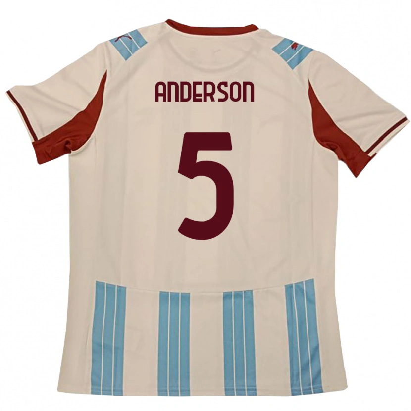Danxen Mujer Camiseta Marcus Anderson #5 Azul Celeste Blanco 2ª Equipación 2025/26 La Camisa México