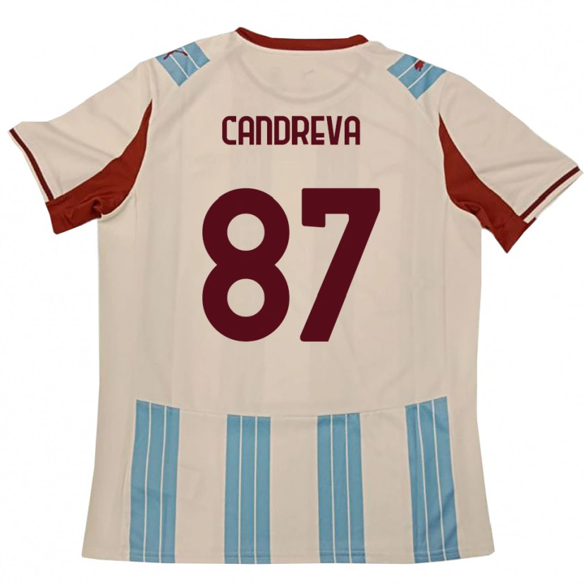 Danxen Mujer Camiseta Antonio Candreva #87 Azul Celeste Blanco 2ª Equipación 2025/26 La Camisa México
