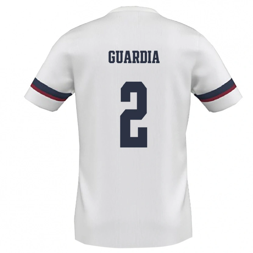 Danxen Mujer Camiseta Mathias Guardia #2 Blanco Rojo 2ª Equipación 2025/26 La Camisa México