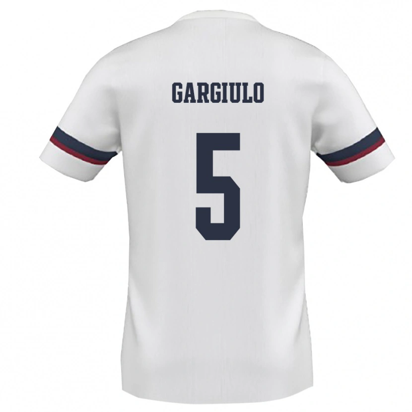 Danxen Mujer Camiseta Mario Gargiulo #5 Blanco Rojo 2ª Equipación 2025/26 La Camisa México