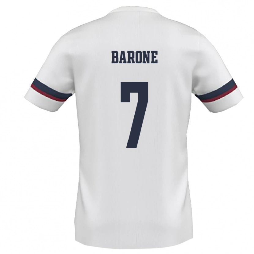 Danxen Mujer Camiseta Antonio Barone #7 Blanco Rojo 2ª Equipación 2025/26 La Camisa México