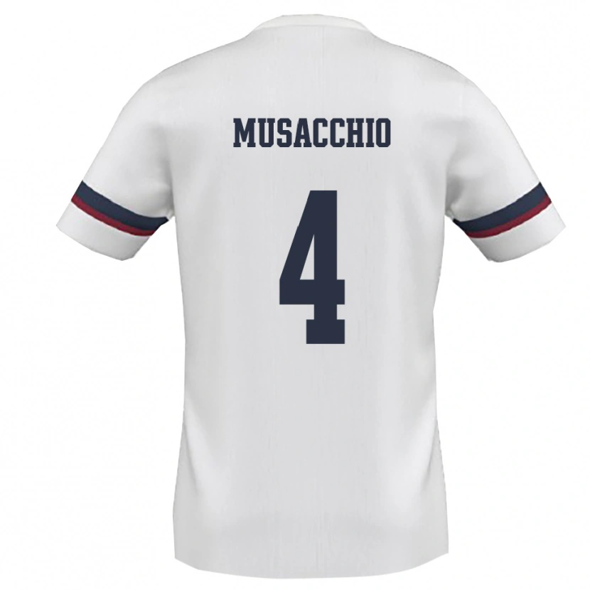 Danxen Mujer Camiseta Carmine Musacchio #4 Blanco Rojo 2ª Equipación 2025/26 La Camisa México