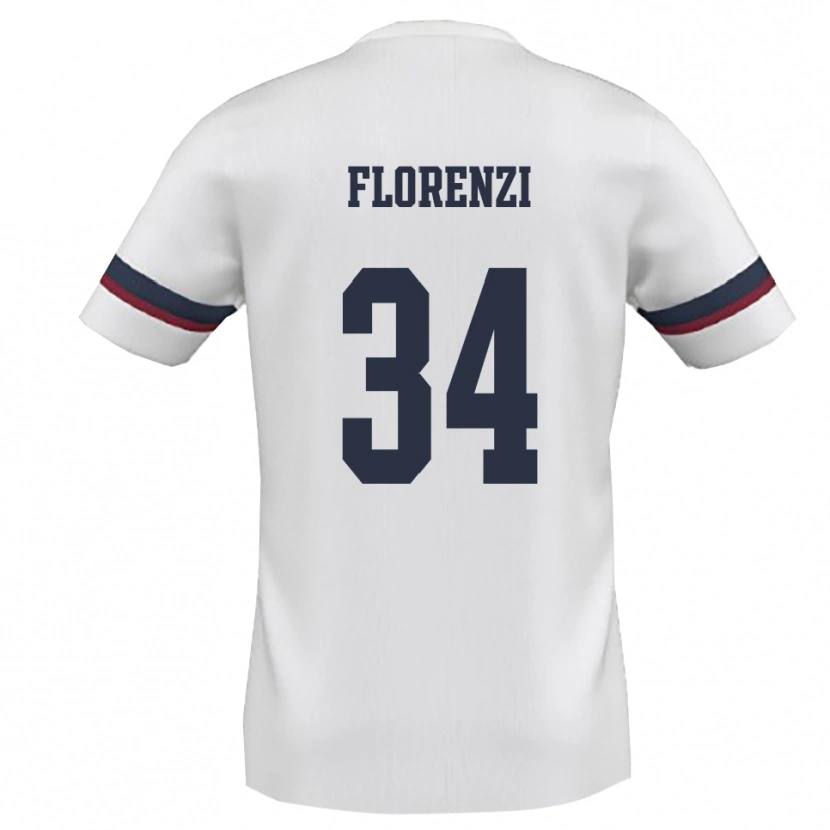 Danxen Mujer Camiseta Aldo Florenzi #34 Blanco Rojo 2ª Equipación 2025/26 La Camisa México