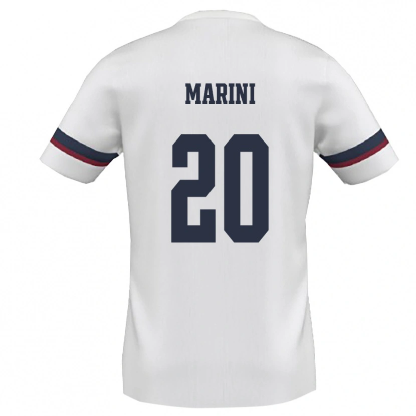 Danxen Mujer Camiseta Alfredo Marini #20 Blanco Rojo 2ª Equipación 2025/26 La Camisa México