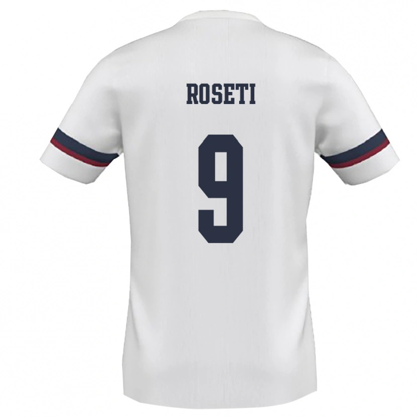 Danxen Mujer Camiseta Christian Roseti #9 Blanco Rojo 2ª Equipación 2025/26 La Camisa México