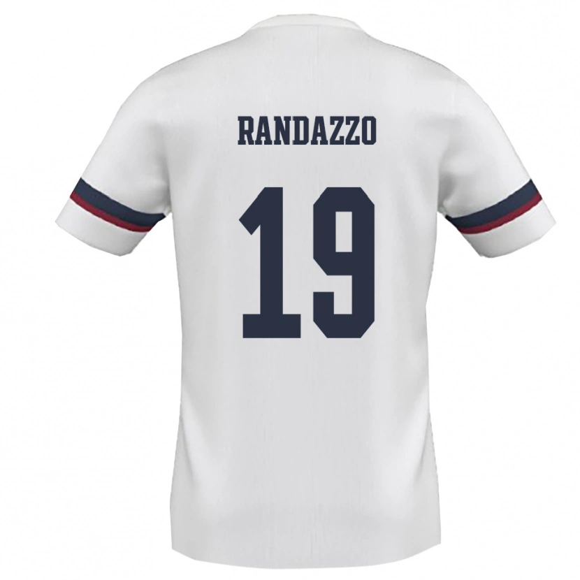 Danxen Mujer Camiseta Alessandro Randazzo #19 Blanco Rojo 2ª Equipación 2025/26 La Camisa México