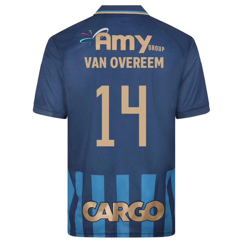 Danxen Mujer Camiseta Joris Van Overeem #14 Azul Marino 2ª Equipación 2025/26 La Camisa México