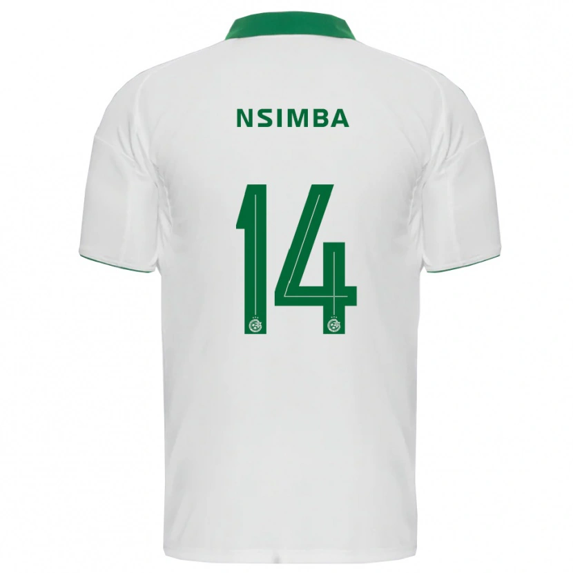 Danxen Mujer Camiseta Vital Nsimba #14 Blanco Verde 2ª Equipación 2025/26 La Camisa México
