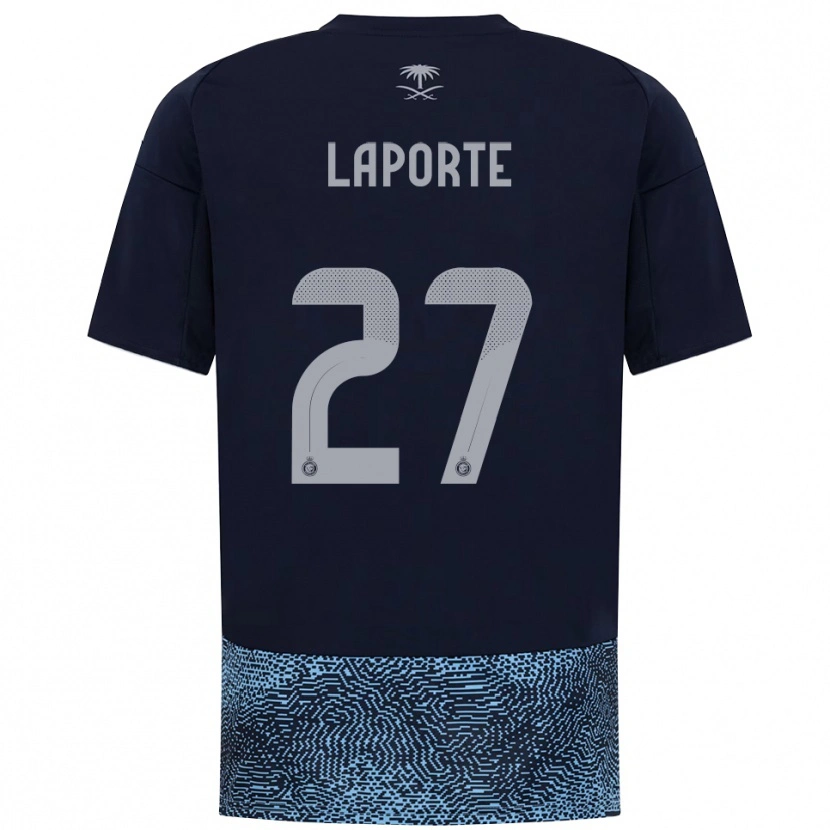 Danxen Mujer Camiseta Aymeric Laporte #27 Marino Azul Celeste 2ª Equipación 2025/26 La Camisa México