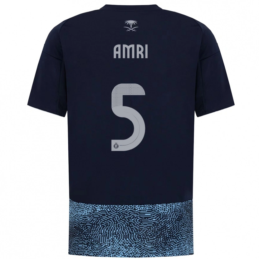 Danxen Mujer Camiseta Abdulelah Al-Amri #5 Marino Azul Celeste 2ª Equipación 2025/26 La Camisa México