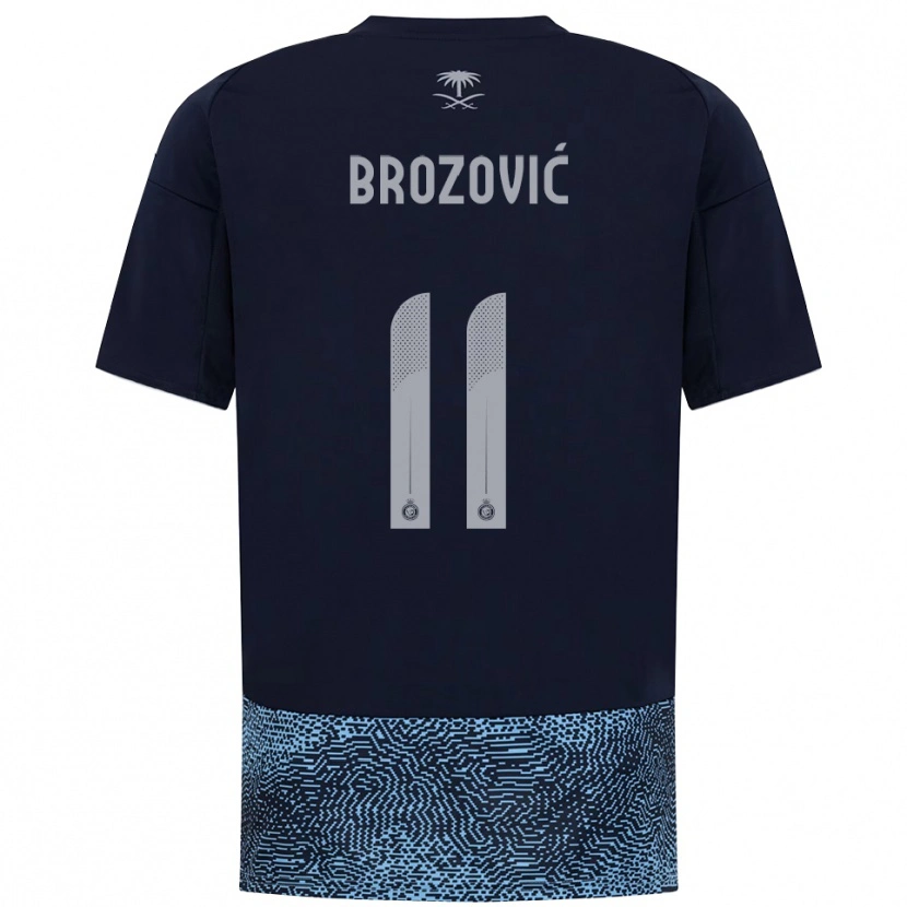 Danxen Mujer Camiseta Marcelo Brozović #11 Marino Azul Celeste 2ª Equipación 2025/26 La Camisa México