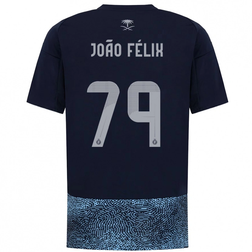 Danxen Mujer Camiseta João Félix #79 Marino Azul Celeste 2ª Equipación 2025/26 La Camisa México