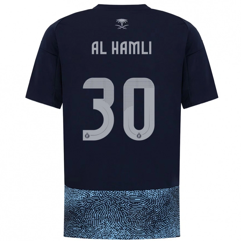 Danxen Mujer Camiseta Noura Al-Hamli #30 Marino Azul Celeste 2ª Equipación 2025/26 La Camisa México