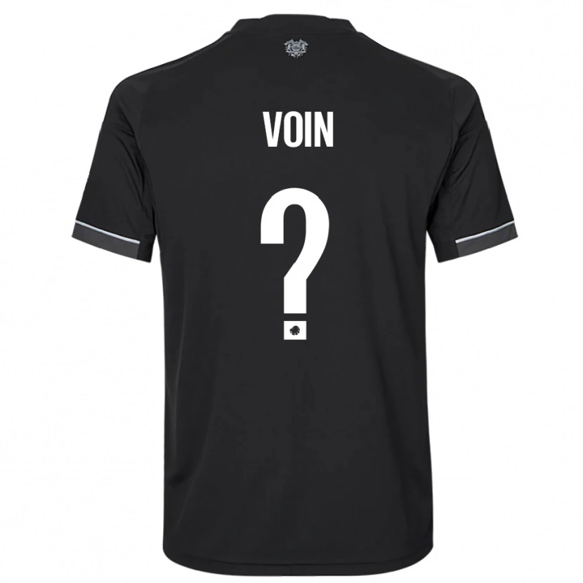 Danxen Mujer Camiseta Simon Voin #0 Negro Blanco 2ª Equipación 2025/26 La Camisa México