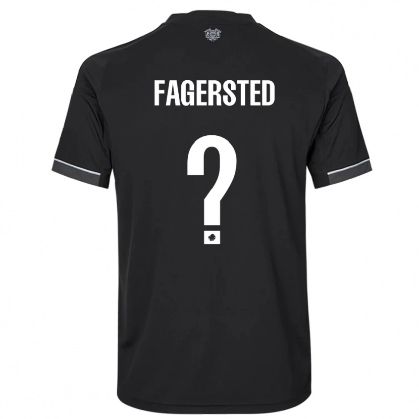 Danxen Mujer Camiseta Johan Fagersted #0 Negro Blanco 2ª Equipación 2025/26 La Camisa México