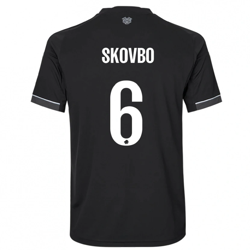 Danxen Mujer Camiseta Ida Skovbo #6 Negro Blanco 2ª Equipación 2025/26 La Camisa México