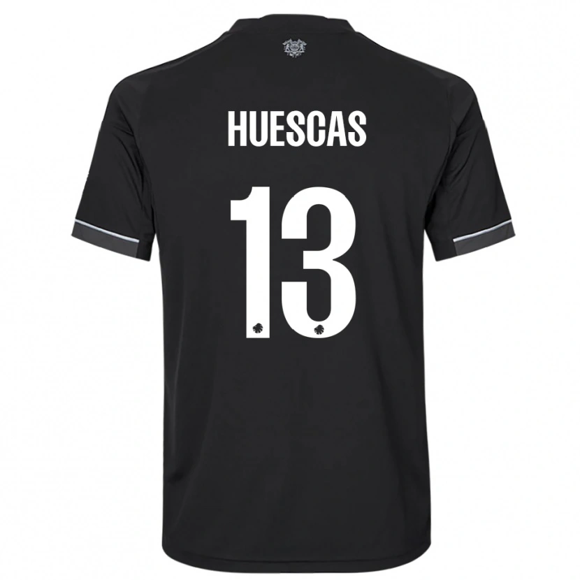 Danxen Mujer Camiseta Rodrigo Huescas #13 Negro Blanco 2ª Equipación 2025/26 La Camisa México