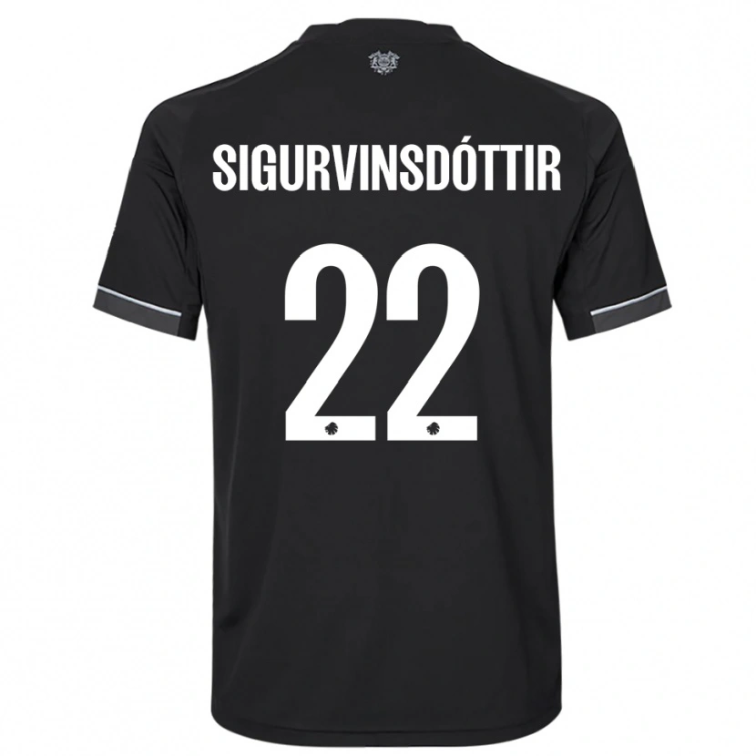 Danxen Mujer Camiseta Sunneva Sigurvinsdóttir #22 Negro Blanco 2ª Equipación 2025/26 La Camisa México