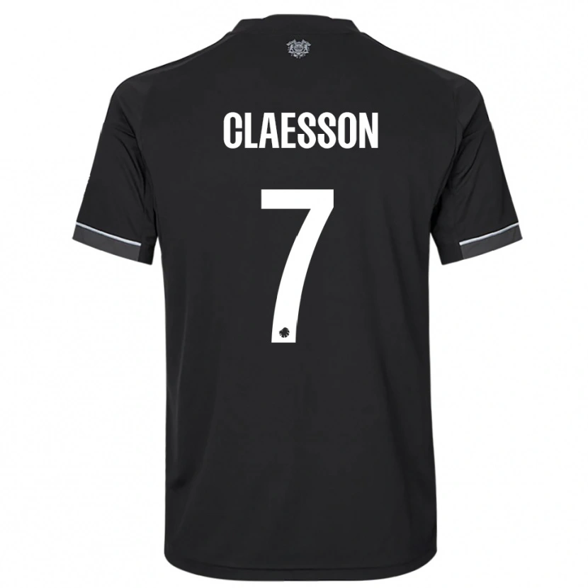 Danxen Mujer Camiseta Viktor Claesson #7 Negro Blanco 2ª Equipación 2025/26 La Camisa México