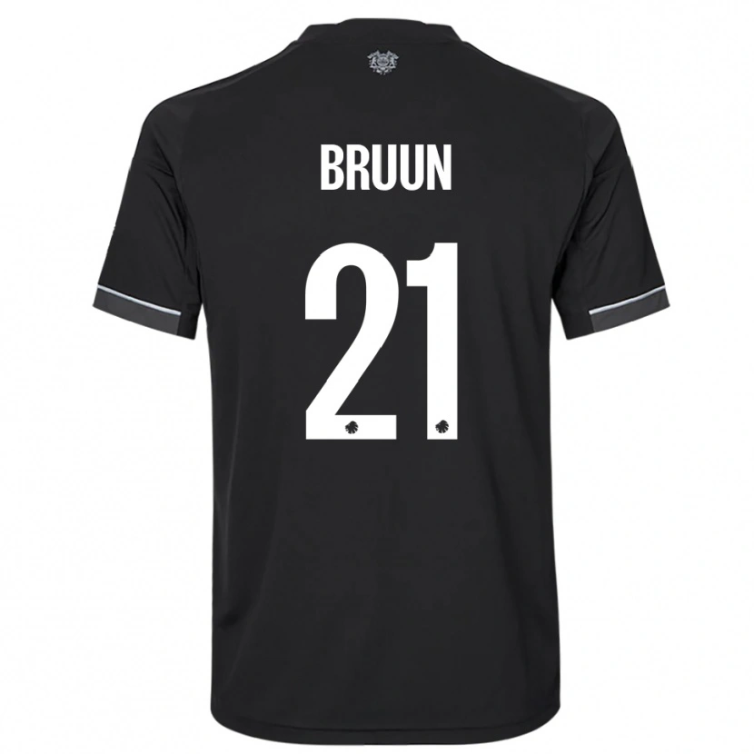 Danxen Mujer Camiseta Alfred Bruun #21 Negro Blanco 2ª Equipación 2025/26 La Camisa México