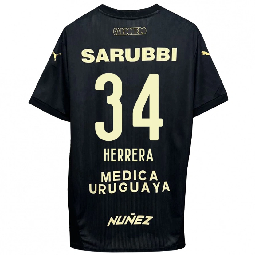 Danxen Mujer Camiseta Nahuel Herrera #34 Negro Oro 2ª Equipación 2025/26 La Camisa México