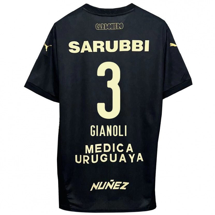 Danxen Mujer Camiseta Martín Gianoli #3 Negro Oro 2ª Equipación 2025/26 La Camisa México