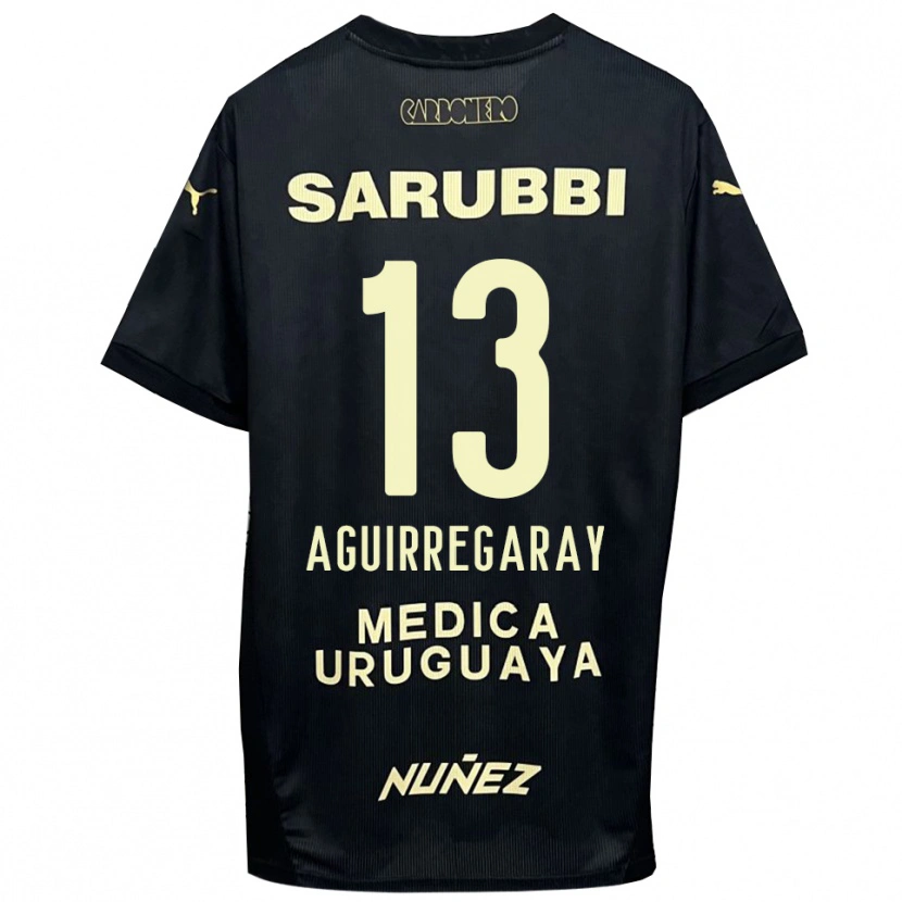 Danxen Mujer Camiseta Matías Aguirregaray #13 Negro Oro 2ª Equipación 2025/26 La Camisa México
