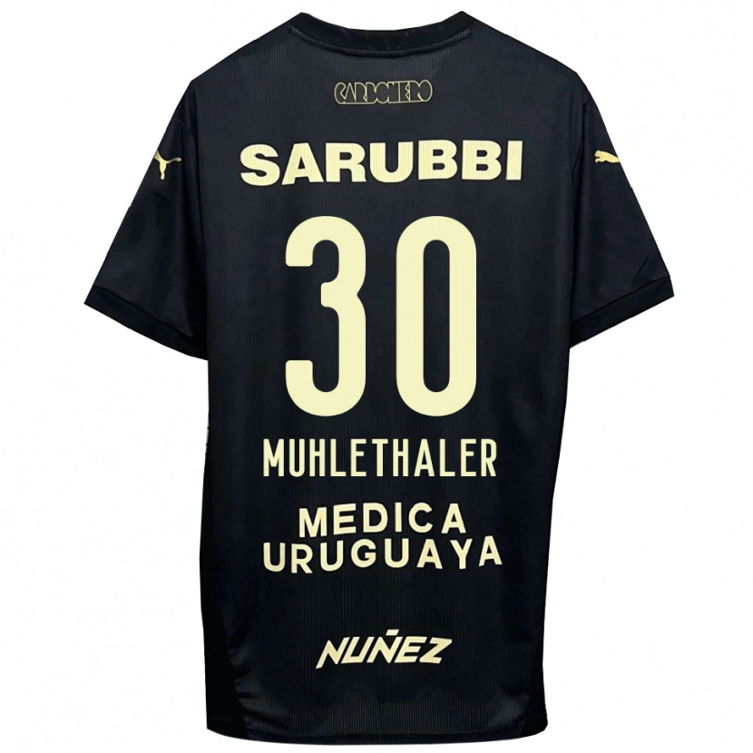 Danxen Mujer Camiseta Stiven Muhlethaler #30 Negro Oro 2ª Equipación 2025/26 La Camisa México
