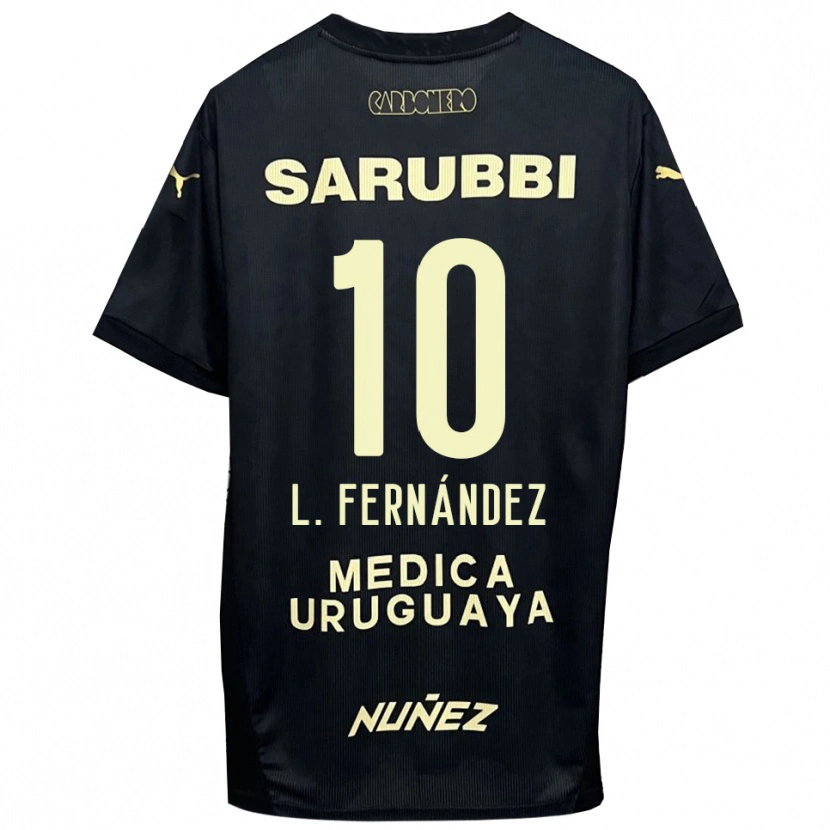 Danxen Mujer Camiseta Leonardo Fernández #10 Negro Oro 2ª Equipación 2025/26 La Camisa México