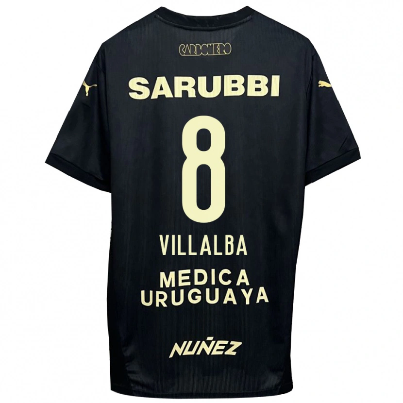 Danxen Mujer Camiseta Héctor Villalba #8 Negro Oro 2ª Equipación 2025/26 La Camisa México